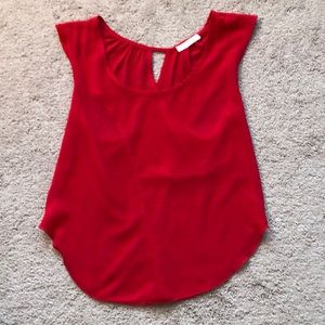Red sheer top